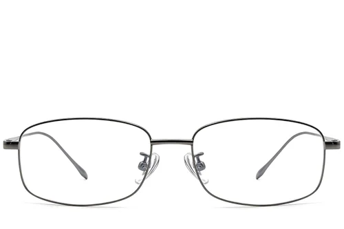 Lunettes rectangulaires en titane gris #BS1913-0315