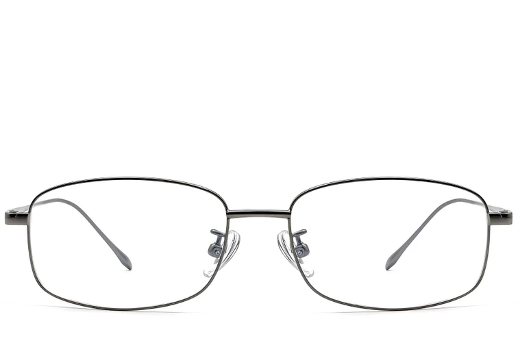 Lunettes rectangulaires en titane gris #BS1913-0315