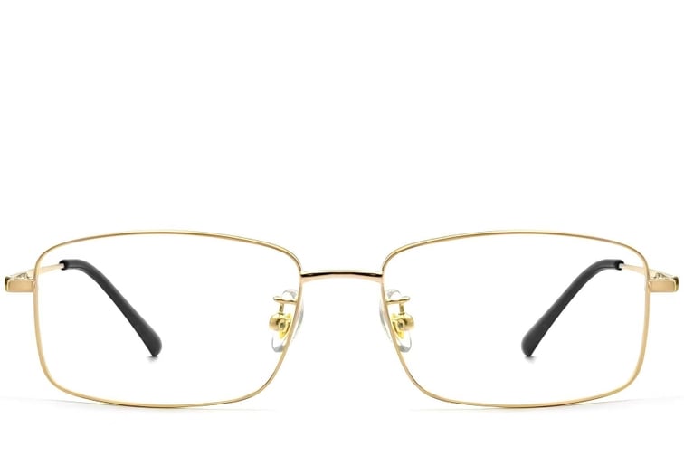 Rectangular Golden Titanium Glasses #BS1913-0316