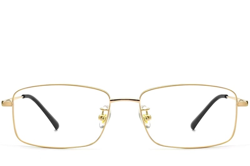 Gafas rectangulares de titanio dorado #BS1913-0316