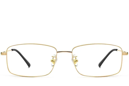 Lunettes rectangulaires en titane doré #BS1913-0316