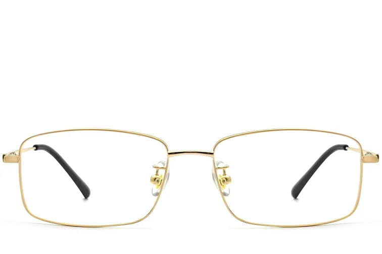 Rectangular Golden Titanium Glasses #BS1913-0316