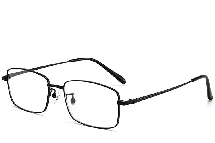 Rectangular Black Titanium Glasses #BS1913-0317