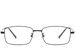 Rechthoekige zwarte titanium bril #BS1913-0317