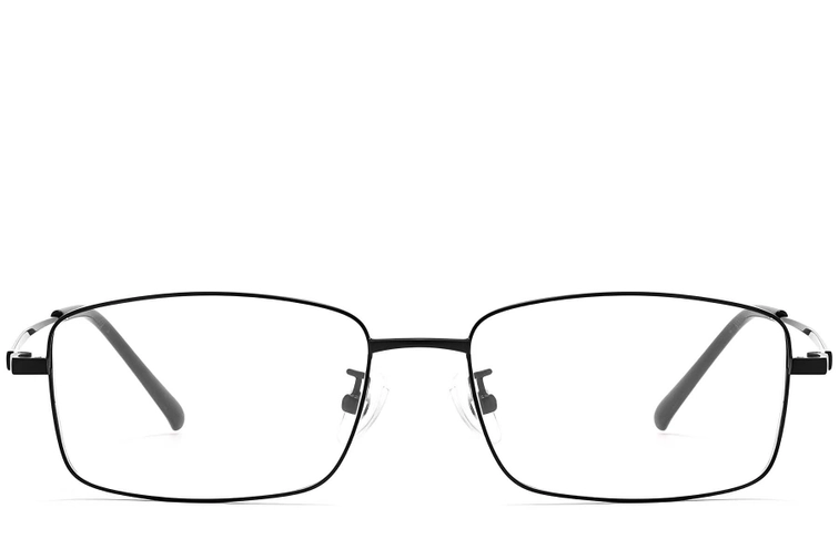 Rectangular Black Titanium Glasses #BS1913-0317