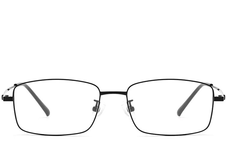 Lunettes rectangulaires en titane noir #BS1913-0317