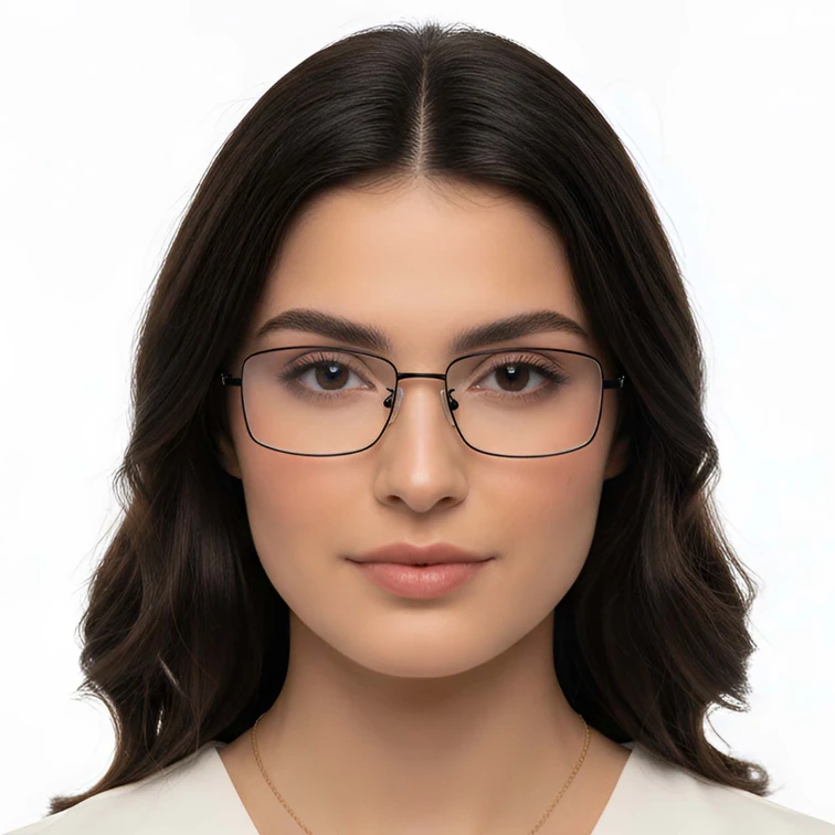 Gafas rectangulares de titanio negro #BS1913-0317
