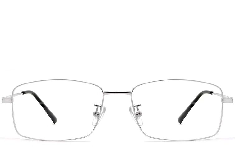 Rectangular Silver Titanium Glasses #BS1913-0318