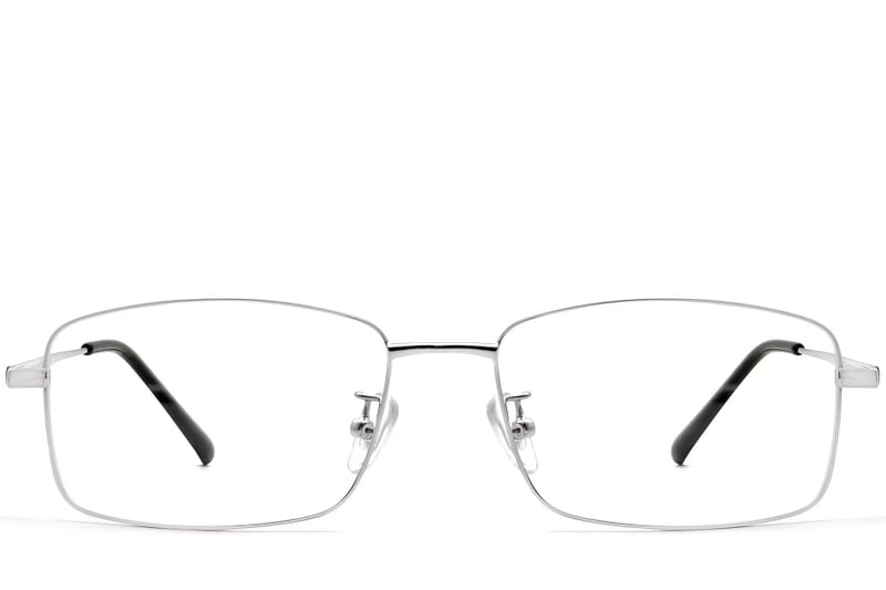 Rechthoekige zilveren titanium bril #BS1913-0318
