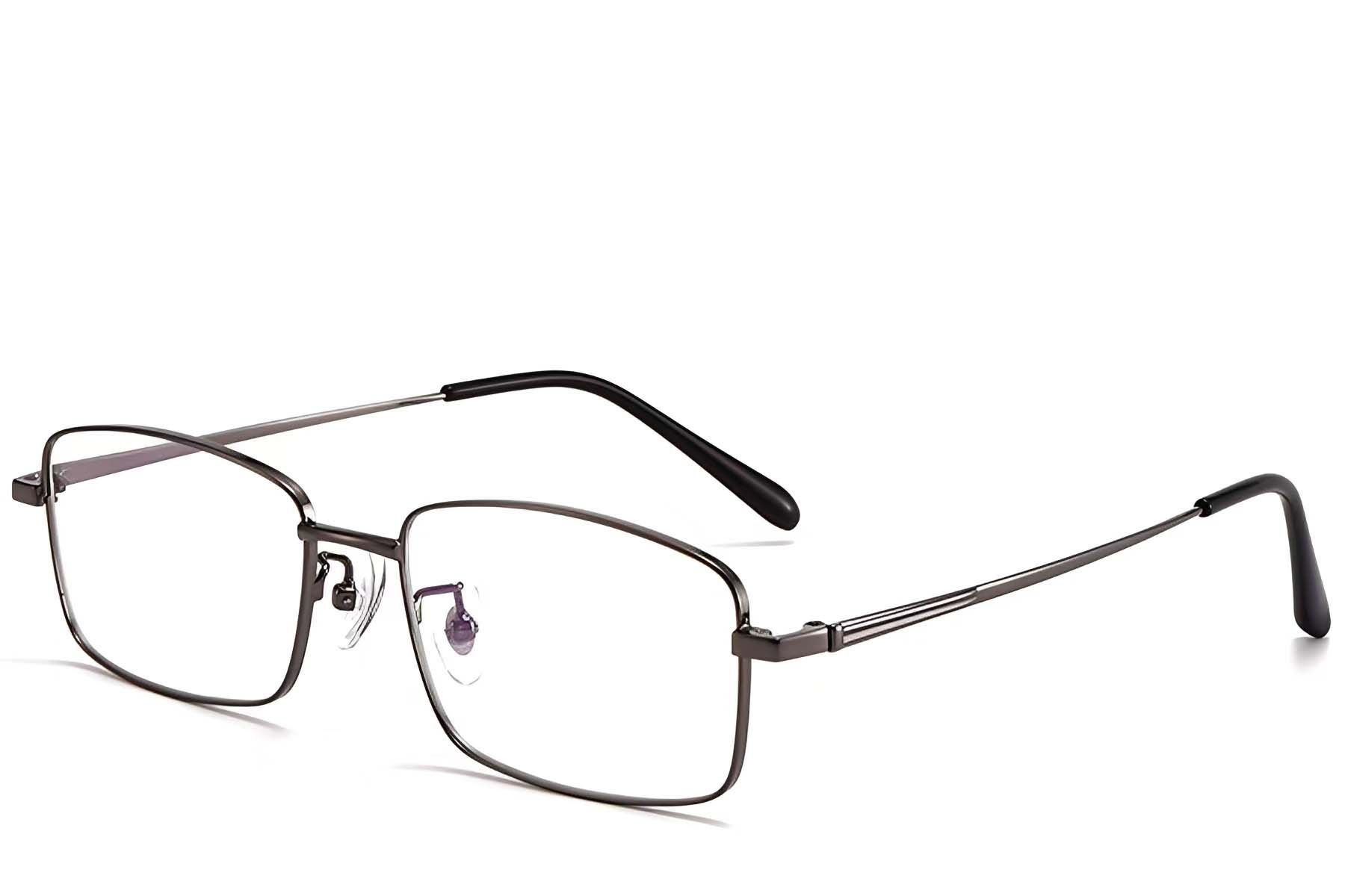 Rectangular Grey Titanium Glasses #BS1913-0319