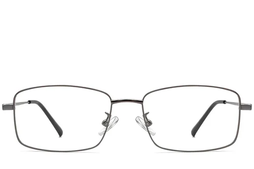 Lunettes rectangulaires en titane gris #BS1913-0319