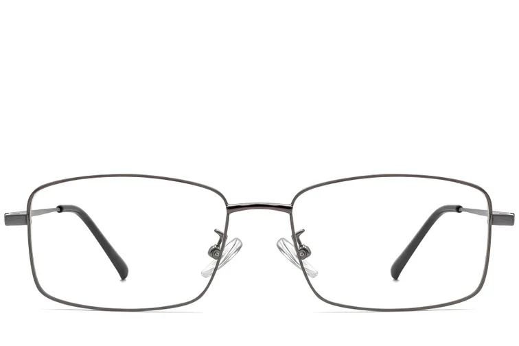 Rectangular Grey Titanium Glasses #BS1913-0319