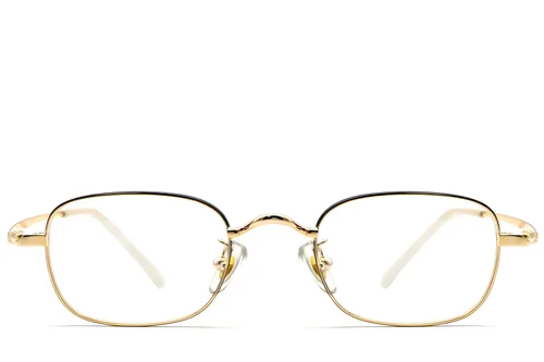 Lunettes rectangulaires en titane doré #BS1913-0320