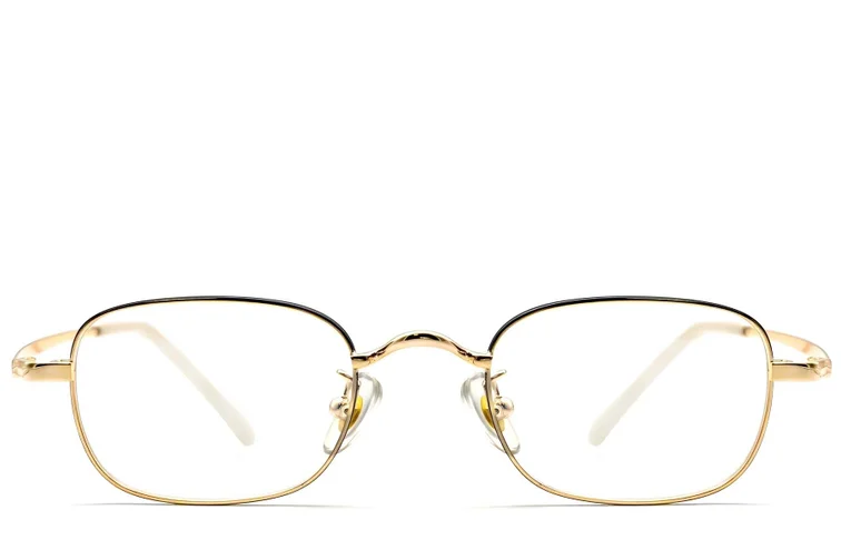 Gafas rectangulares de titanio dorado #BS1913-0320