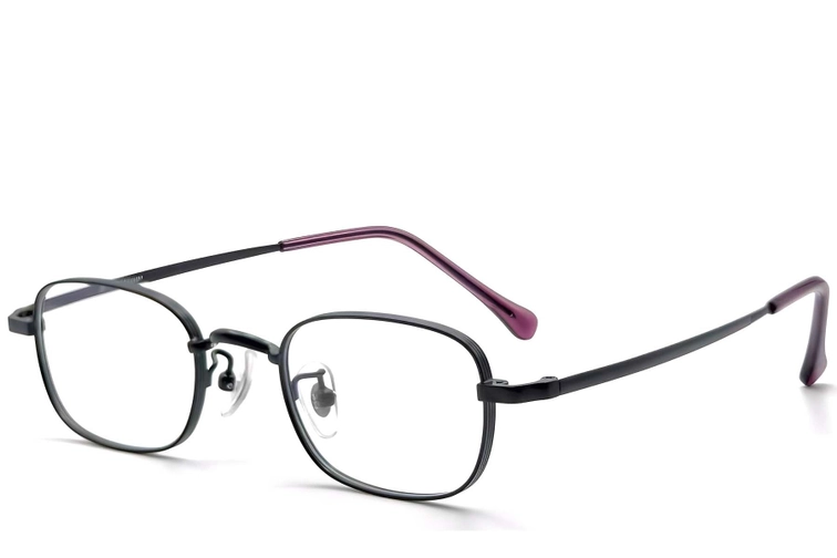 Gafas ovaladas de titanio negro #BS1913-0321