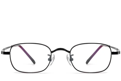 Lunettes rectangulaires en titane noir #BS1913-0321