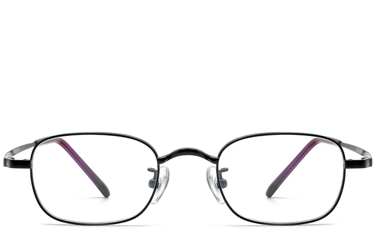 Lunettes rectangulaires en titane noir #BS1913-0321