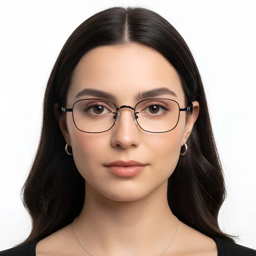 Lunettes rectangulaires en titane noir #BS1913-0321