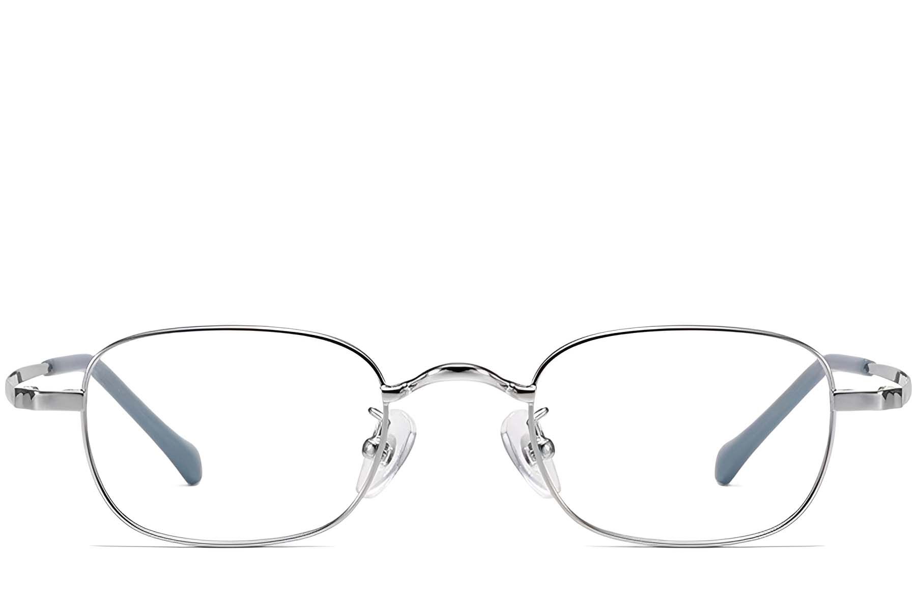Rechteckige silberne Titanbrille #BS1913-0322