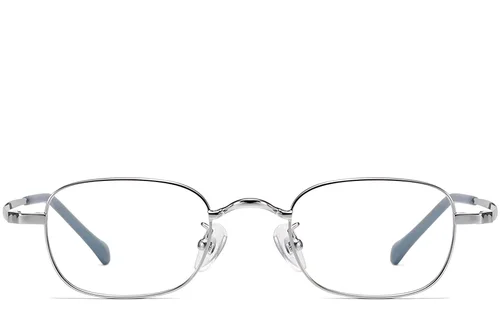 Lunettes rectangulaires en titane argenté #BS1913-0322