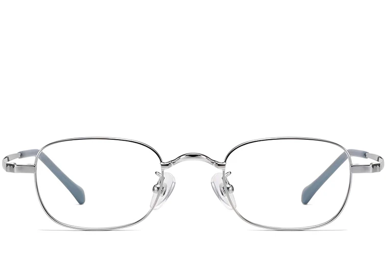 Rechteckige silberne Titanbrille #BS1913-0322