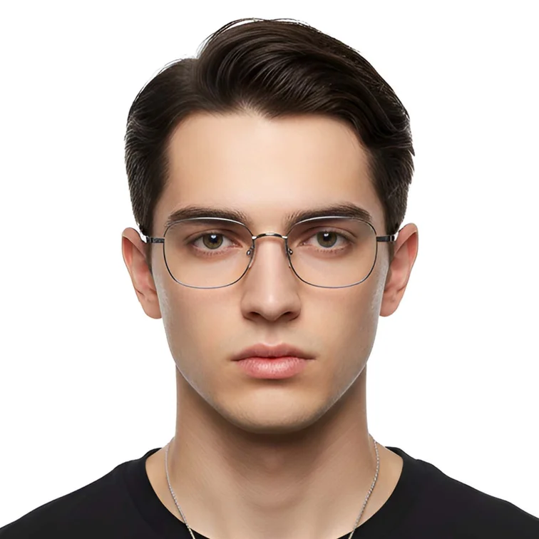Rectangular Silver Titanium Glasses #BS1913-0322