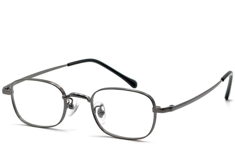 Gafas rectangulares de titanio gris #BS1913-0324