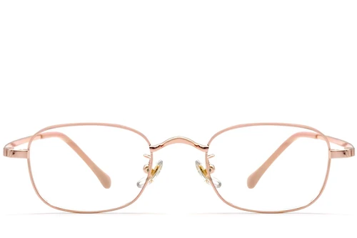 Lunettes rectangulaires en titane rose #BS1913-0325