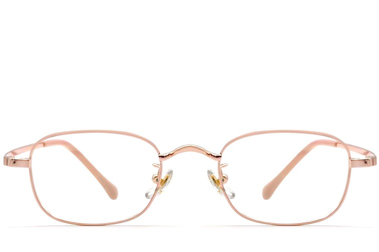 Rechthoekige roze titanium bril #BS1913-0325