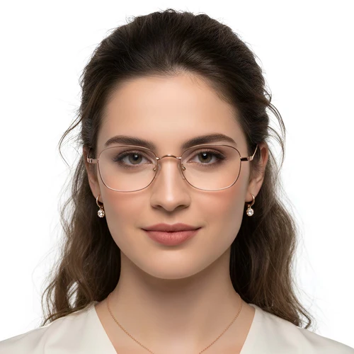 Rectangular Pink Titanium Glasses #BS1913-0325
