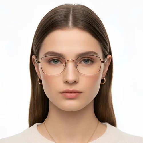 Lunettes rectangulaires en titane noir #BS1913-0326