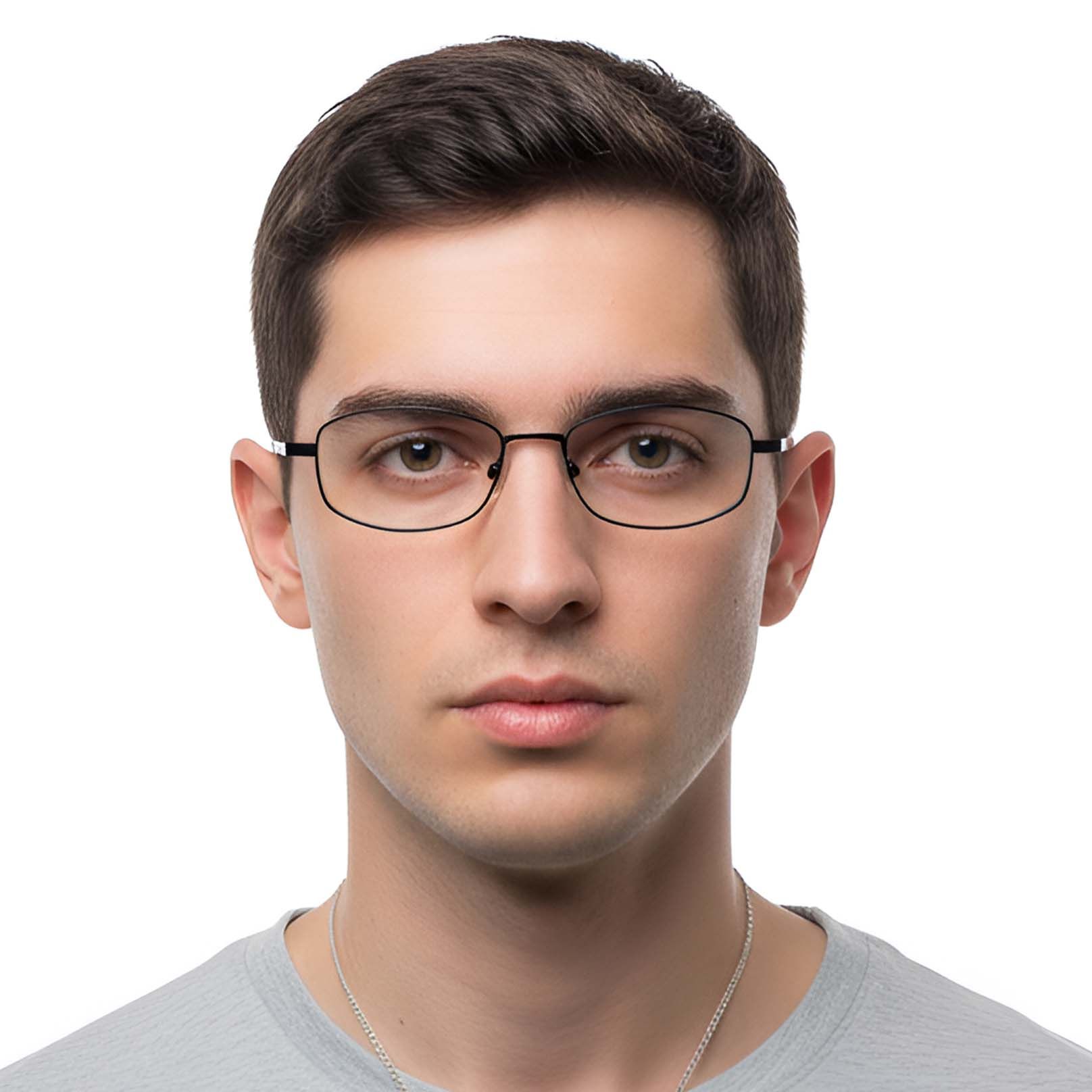 Gafas rectangulares de titanio negro #BS1913-0327