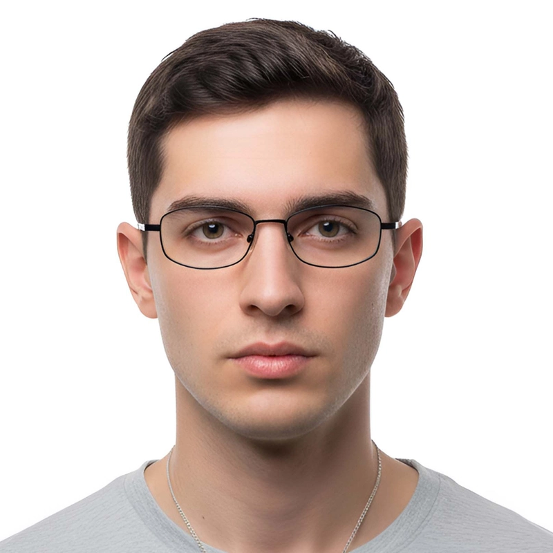 Rectangular Black Titanium Glasses #BS1913-0327
