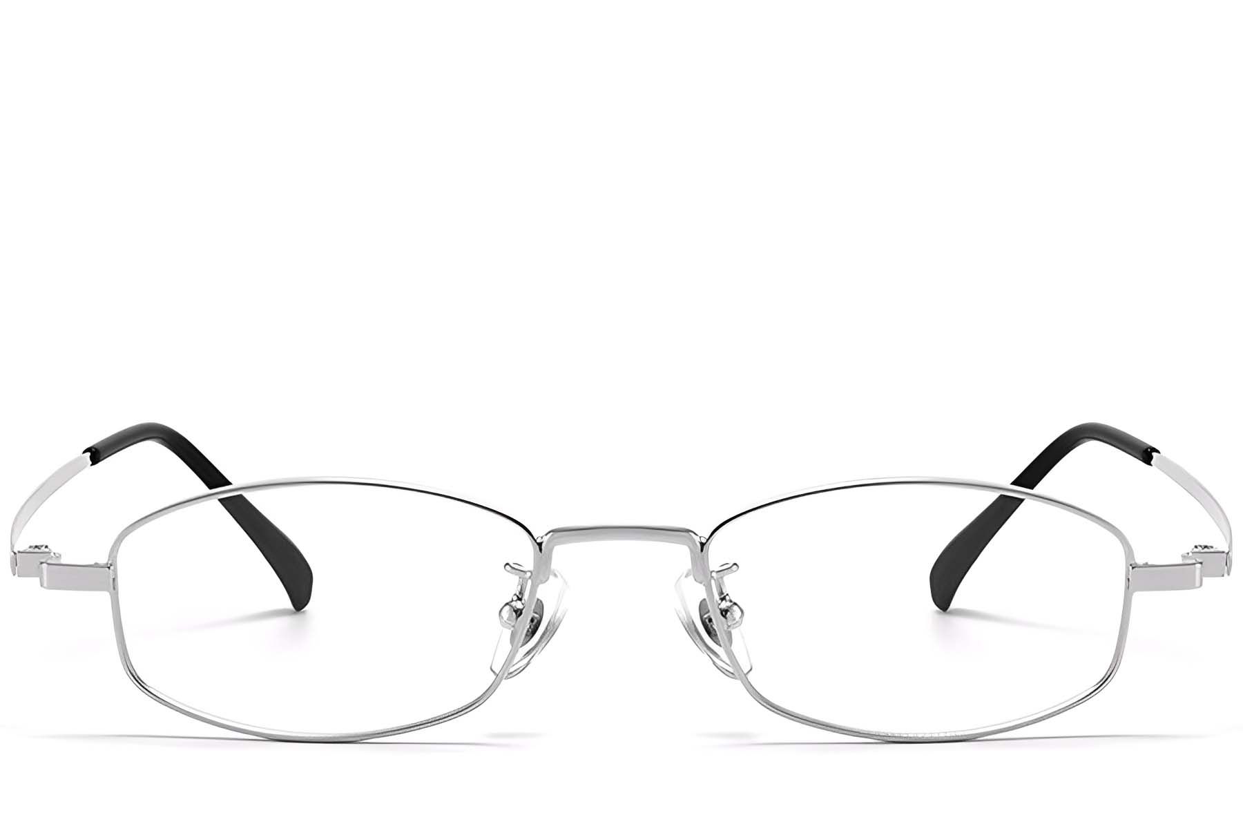 Rectangular Silver Titanium Glasses #BS1913-0328