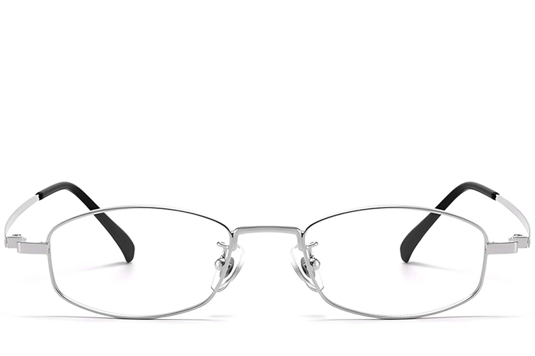Oval Silver Titanium Glasses #BS1913-0328