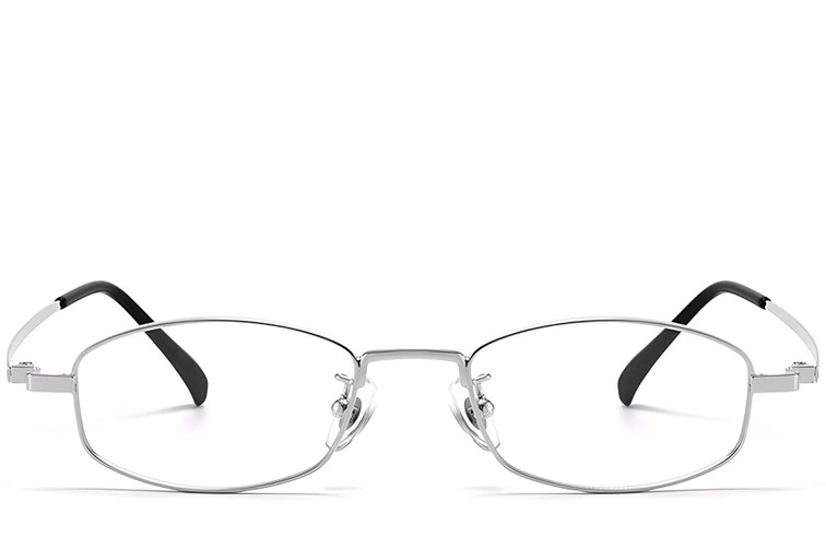 Rechthoekige zilveren titanium bril #BS1913-0328