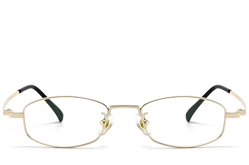 Lunettes rectangulaires en titane doré #BS1913-0329