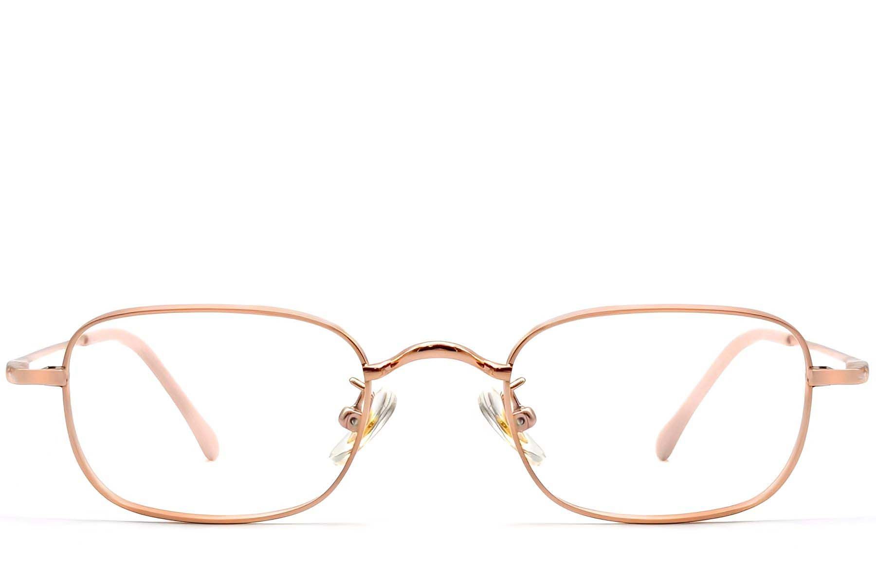 Rectangular Pink Titanium Glasses #BS1913-0331