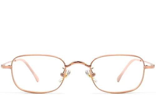 Lunettes rectangulaires en titane rose #BS1913-0331