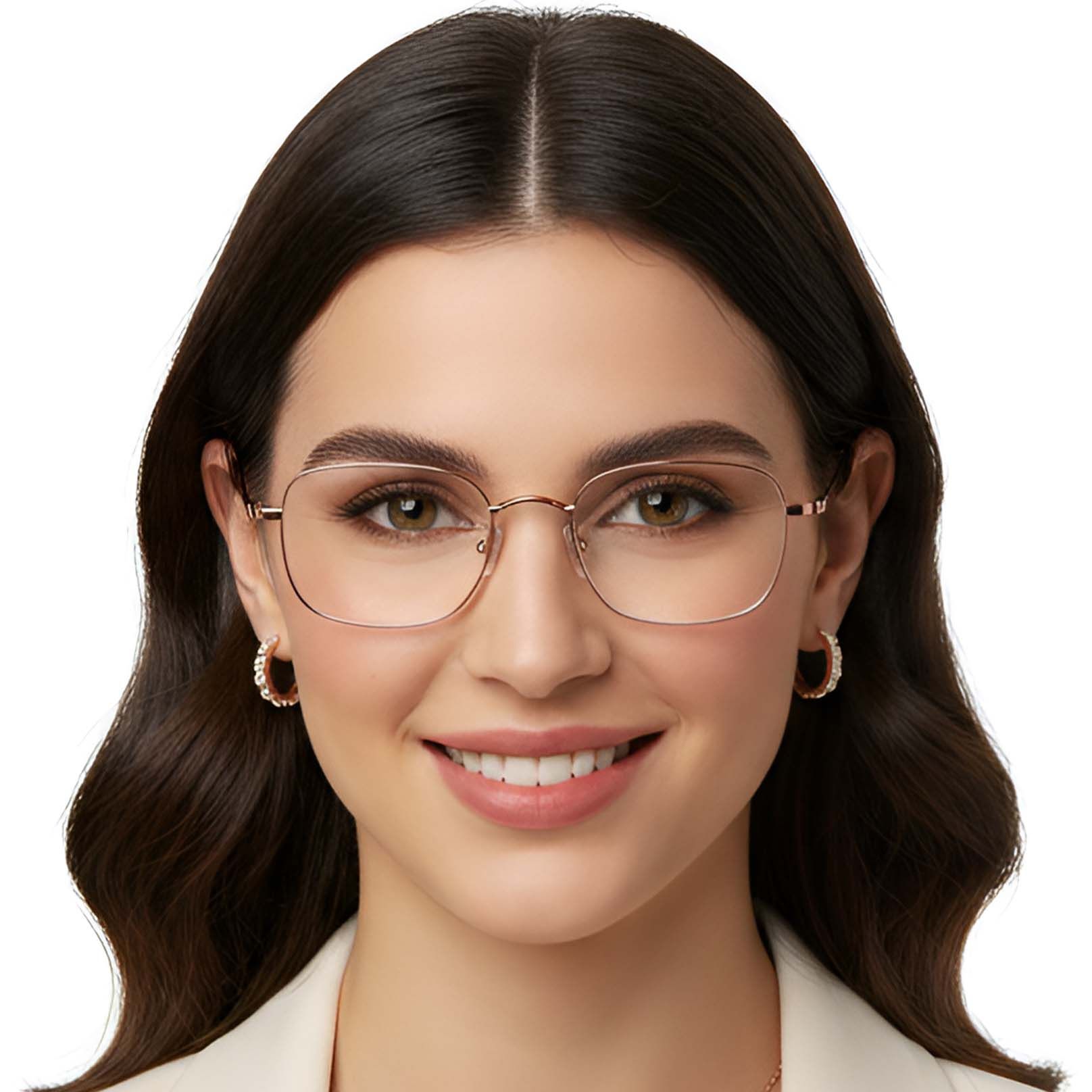 Rectangular Pink Titanium Glasses #BS1913-0331