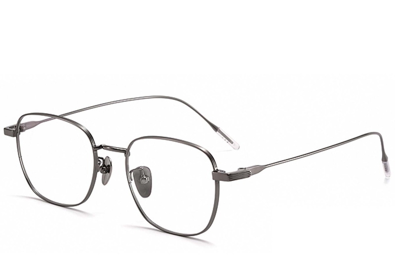 Gafas rectangulares de titanio gris #BS1913-0332