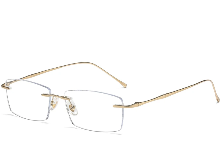 Unsichtbare goldene Titanbrille #BS1913-0335