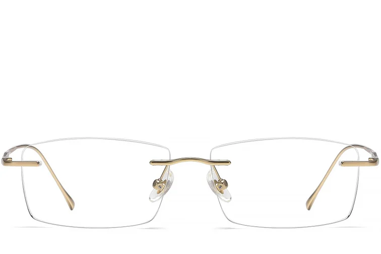 Lunettes invisibles en titane doré #BS1913-0335