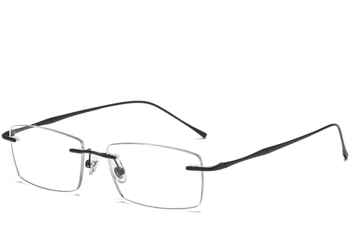 Lunettes invisibles en titane noir #BS1913-0337