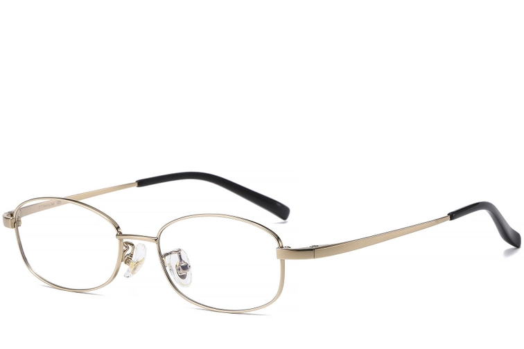 Gafas rectangulares de titanio dorado #BS1913-0339