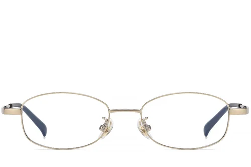 Lunettes rectangulaires en titane doré #BS1913-0339