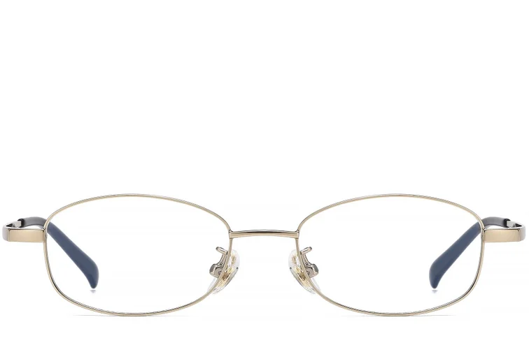 Lunettes rectangulaires en titane doré #BS1913-0339