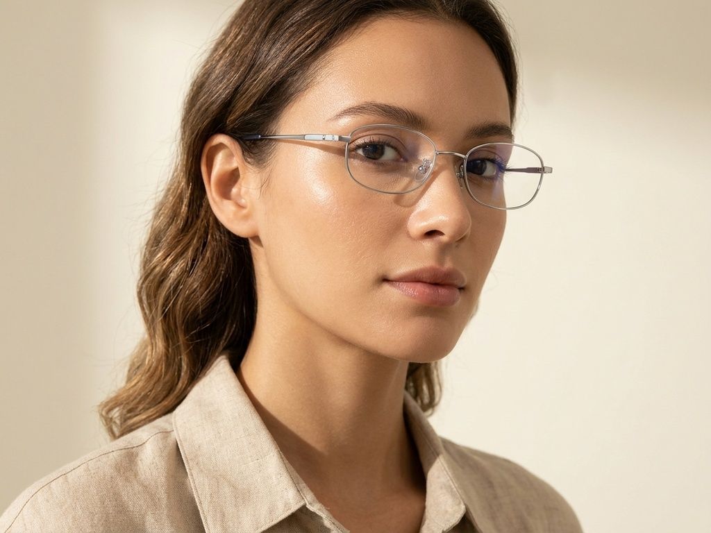 Rectangular Silver Titanium Glasses #BS1913-0340