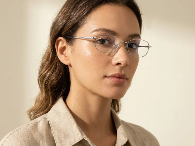 Rectangular Silver Titanium Glasses #BS1913-0340