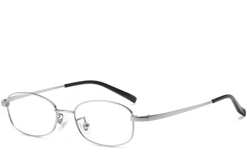 Lunettes rectangulaires en titane argenté #BS1913-0340
